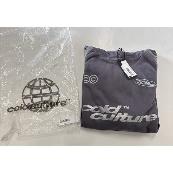 Cold Culture Detailed Hoodie Heavy Gray Large - Picture 4 of 6